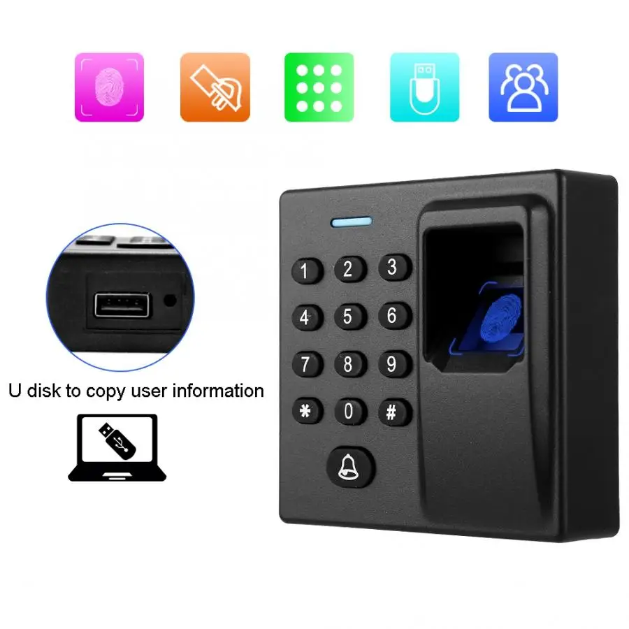 Access Control Kits Access Control System Keypad Fingerprint Card Reader Password Black 12V rfid lock
Access Control Kits Access Control System Keypad Fingerprint Card Reader Password Black 12V rfid lock