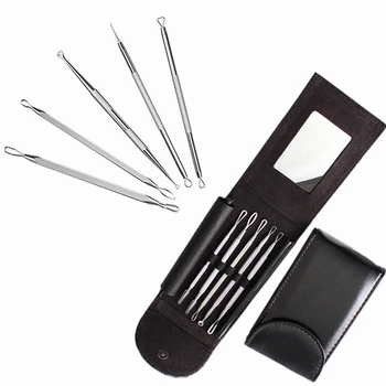 5Pcs/Set Stainless Steel Acne Pimple Needle Kit with mirror Blackhead Remover Spots Blemish Extractor Facial Cleaning Skin Care
5Pcs/Set Stainless Steel Acne Pimple Needle Kit with mirror Blackhead Remover Spots Blemish Extractor Facial Cleaning Skin Care
