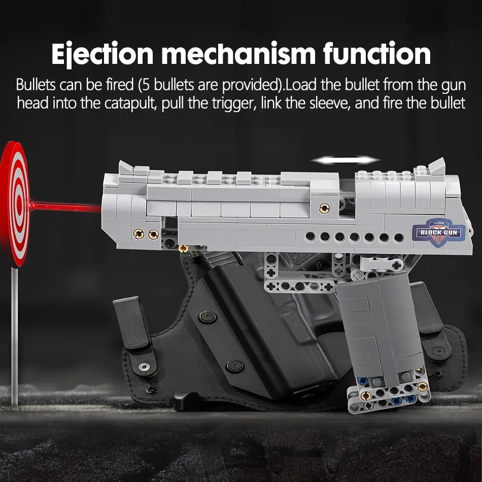 Hipac 412PCs Building Blocks Machine Gun Pistol Desert Eagle CS Go UZI Gun Model Blocks Building Technic Toys for Children Kids