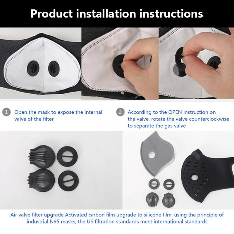 PM2.5 Mask Filters Active Carbon with Exhaust Valves Air Purifier Dust Replacement VDX
PM2.5 Mask Filters Active Carbon with Exhaust Valves Air Purifier Dust Replacement VDX