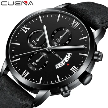 New Watch CUENA Mens Watches Top Brand Luxury Men Casual Leather Waterproof Chronograph Men Sport Quartz Clock Relogio Masculino
New Watch CUENA Mens Watches Top Brand Luxury Men Casual Leather Waterproof Chronograph Men Sport Quartz Clock Relogio Masculino