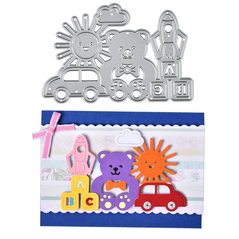 Eastshape Bear Car Baby Metal Cutting Dies Stitched DIY Scrapbooking Stamps Craft Embossing Die Cut Making Stencil Template New 
Eastshape Bear Car Baby Metal Cutting Dies Stitched DIY Scrapbooking Stamps Craft Embossing Die Cut Making Stencil Template New