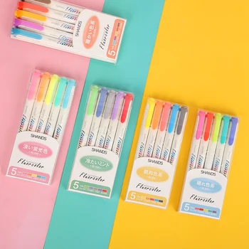 JIANWU 5Colors/Box Morandi Color Double Head Highlighter Ins Cold Color Eye Protection Fluorescent Pen for Student Supplies
JIANWU 5Colors/Box Morandi Color Double Head Highlighter Ins Cold Color Eye Protection Fluorescent Pen for Student Supplies