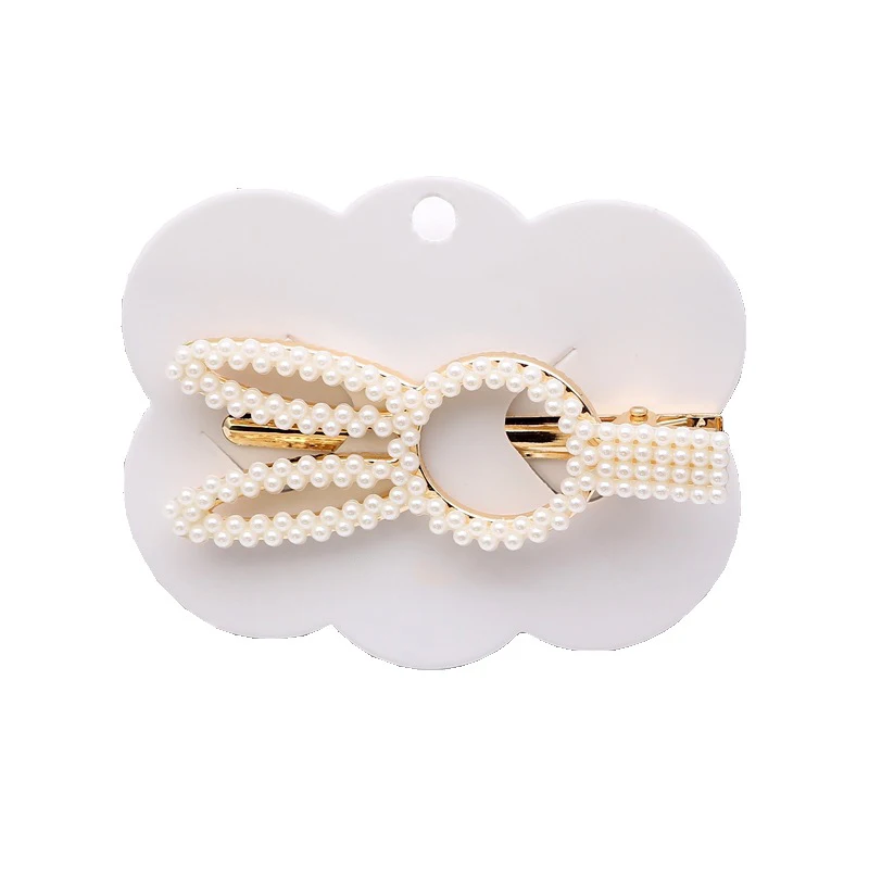 Fashion Women Elegant Pearls Hair Clips Alloy Barrettes Girls Hair Accessories Valentine's Day HairPins Hair Accessories