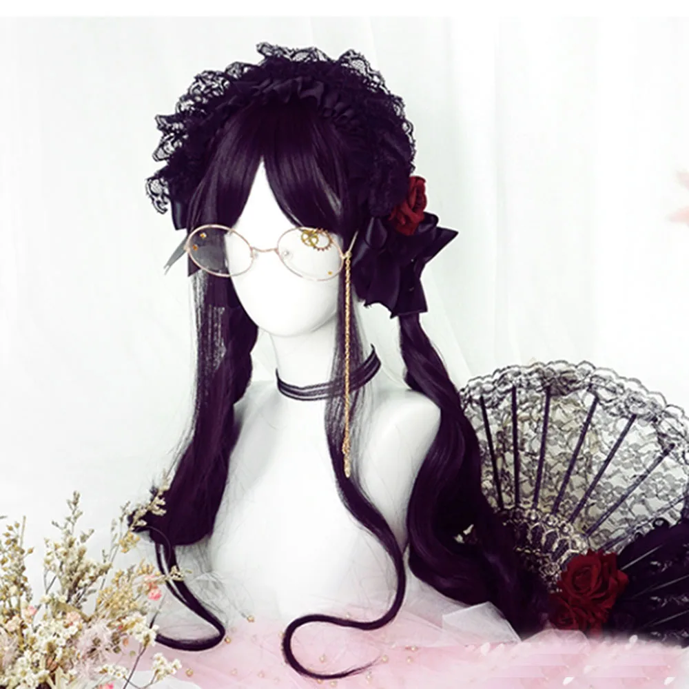 CosplayMix 55CM Heat Resistant Lolita Long Curly Black Mix Purple Ombre Bangs Cute Girl Party Synthetic Hair Cosplay Wig+Cap
CosplayMix 55CM Heat Resistant Lolita Long Curly Black Mix Purple Ombre Bangs Cute Girl Party Synthetic Hair Cosplay Wig+Cap