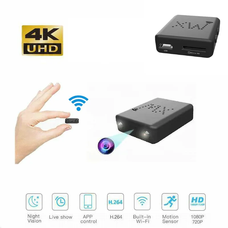 HD 4K Wifi IP Mini Camera Full Secret Camera Night Vision Micro Camera Motion Detection Mini DVR Cam Hidden Mini Camcorder
HD 4K Wifi IP Mini Camera Full Secret Camera Night Vision Micro Camera Motion Detection Mini DVR Cam Hidden Mini Camcorder