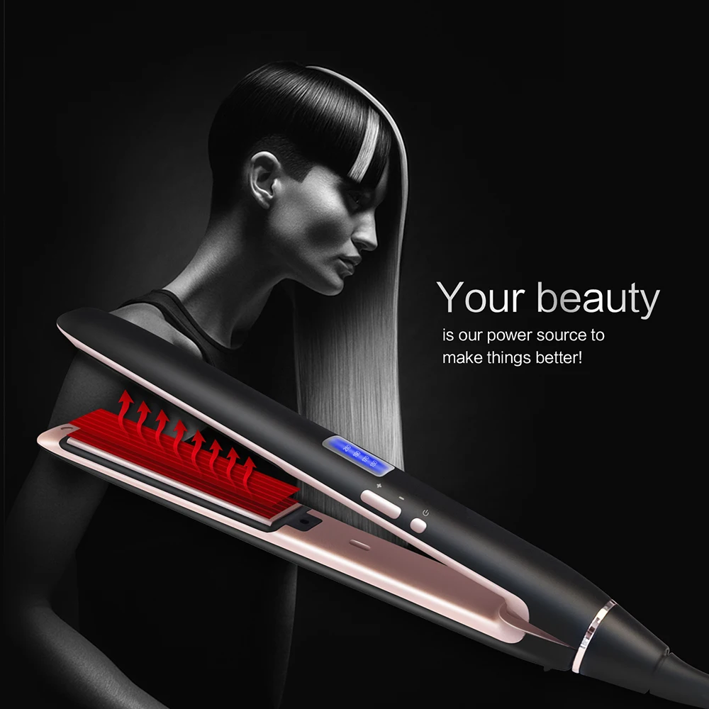 Hair Straightener Curlers Flat Iron Ceramic Curling Professional LED Hair Straightening Styling Tools
Hair Straightener Curlers Flat Iron Ceramic Curling Professional LED Hair Straightening Styling Tools