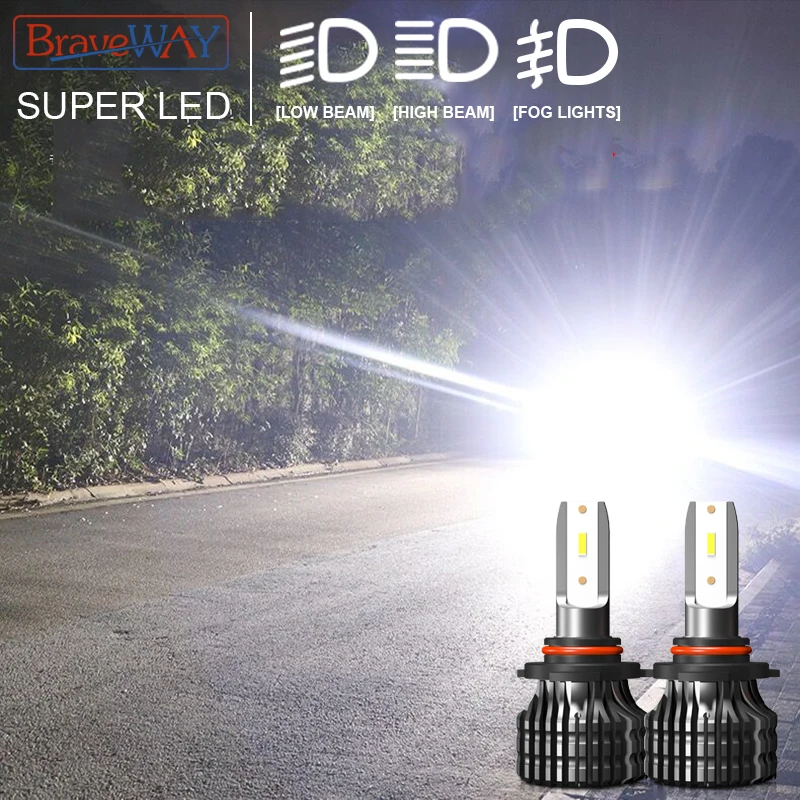BraveWay H7 LED H4 Headlight Bulbs for Car H1 H11 HB3 HB4 9005 9006 Light 1860 Chips 12000LM 6500K 60W 12V Auto Fog Lamp LED Kit
BraveWay H7 LED H4 Headlight Bulbs for Car H1 H11 HB3 HB4 9005 9006 Light 1860 Chips 12000LM 6500K 60W 12V Auto Fog Lamp LED Kit