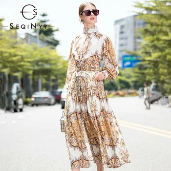 SEQINYY Loose Dress 2020 Spring Autumn New Fashion Design Long Lantern Sleeve Women Golden Flower Vintage Midi Dress
SEQINYY Loose Dress 2020 Spring Autumn New Fashion Design Long Lantern Sleeve Women Golden Flower Vintage Midi Dress
