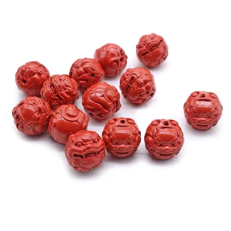 

Carved Raw Ore High Content Cinnabar Lion Head Bracelet Necklace Accessories Jewelry Pendant Men and Women Fit for beads