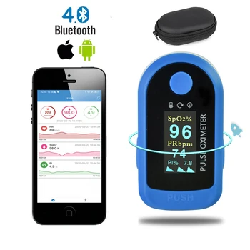 Bluetooth APP Control Fingertip Pulse Oximeter OLED Oximetro de dedo Sleep monitoring Spo2 PR PI Monitor Support Android iOS
Bluetooth APP Control Fingertip Pulse Oximeter OLED Oximetro de dedo Sleep monitoring Spo2 PR PI Monitor Support Android iOS