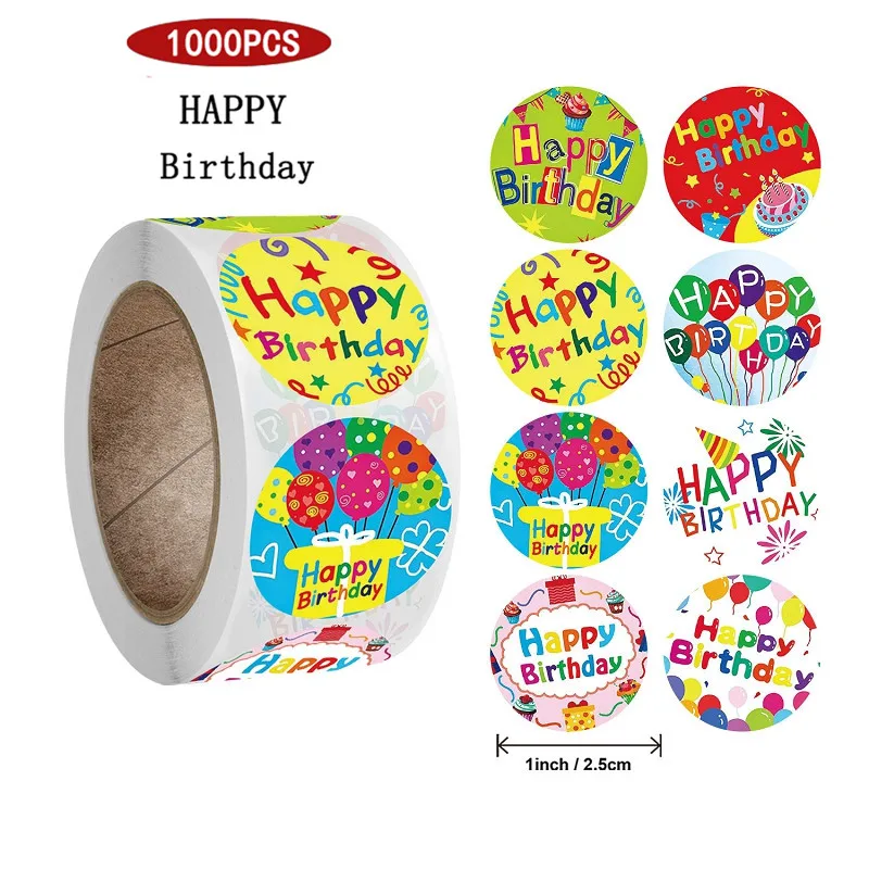 1000pcs 1Inch Colorful Round Multi-Styles Happy Birthday Sticker Adhesive Seal For Homemade Bakery & Gift Packaging Scrapbooking
1000pcs 1Inch Colorful Round Multi-Styles Happy Birthday Sticker Adhesive Seal For Homemade Bakery & Gift Packaging Scrapbooking