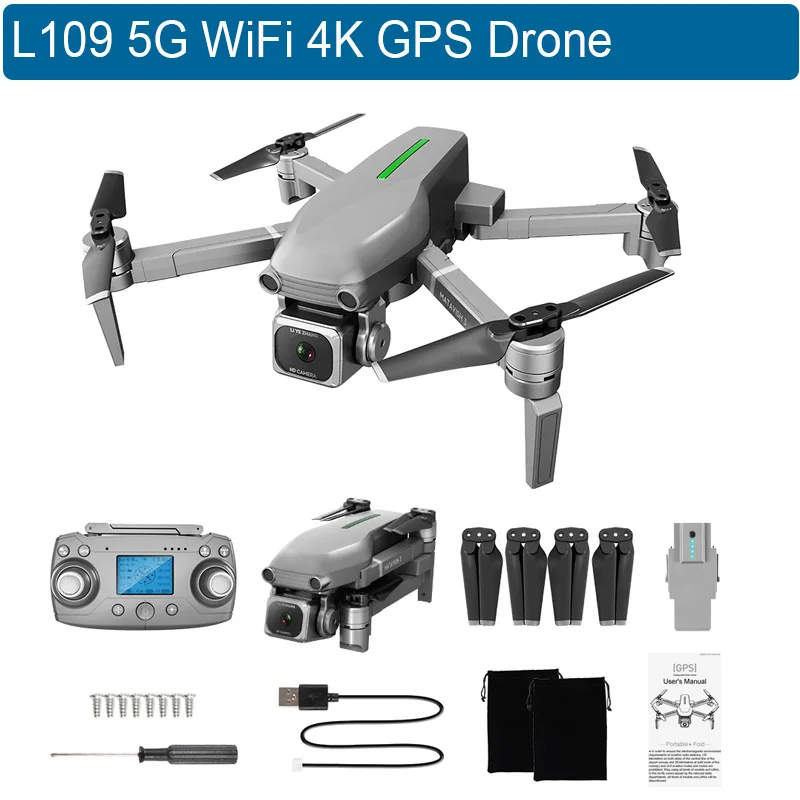 L109 GPS Foldable Camera Drone 5G 4K RC Quadcopter 3-Axis 2.4G Remote Control WiFi Smartphone Control WIFI Image Transmission
L109 GPS Foldable Camera Drone 5G 4K RC Quadcopter 3-Axis 2.4G Remote Control WiFi Smartphone Control WIFI Image Transmission