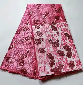 African Nigerian Mesh Lace With PINK Sequins Embroidered Sequined Guipure New Design ! Women Party Bride Laces FYIN-119 
African Nigerian Mesh Lace With PINK Sequins Embroidered Sequined Guipure New Design ! Women Party Bride Laces FYIN-119