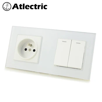 Atlectric FR Standard Plug Power Socket Double Wall Outlet 1 2 3 4 Gang ON/OFF Light Switch Lamp Light Button Tempered Glass
Atlectric FR Standard Plug Power Socket Double Wall Outlet 1 2 3 4 Gang ON/OFF Light Switch Lamp Light Button Tempered Glass