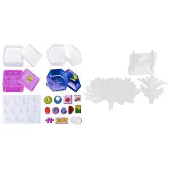 2 Set Silicone Resin Molds DIY Art Craft Gift Tools Set, Hexagon-Square & Fawn Tree Branch Antlers Crystal
2 Set Silicone Resin Molds DIY Art Craft Gift Tools Set, Hexagon-Square & Fawn Tree Branch Antlers Crystal