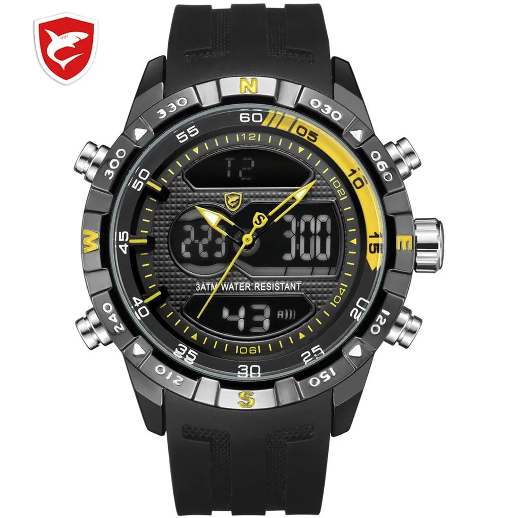 Hooktooth SHARK Sport Watch for Men Double Movement Chronograph Alarm LCD Male Clock 3ATM Water Resistant Black Stopwatch /SH596
Hooktooth SHARK Sport Watch for Men Double Movement Chronograph Alarm LCD Male Clock 3ATM Water Resistant Black Stopwatch /SH596