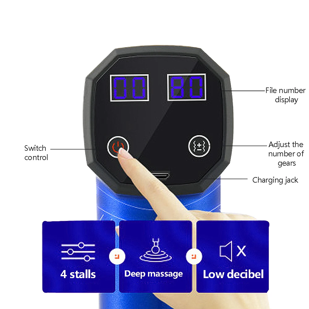 Vibration Electric Massage Gun LCD Monitor Massager Muscle Training Massage Back Face Massager for Neck Slimming Body Massagers Vibration Electric Massage Gun LCD Monitor Massager Muscle Training Massage Back Face Massager for Neck Slimming Body Massagers