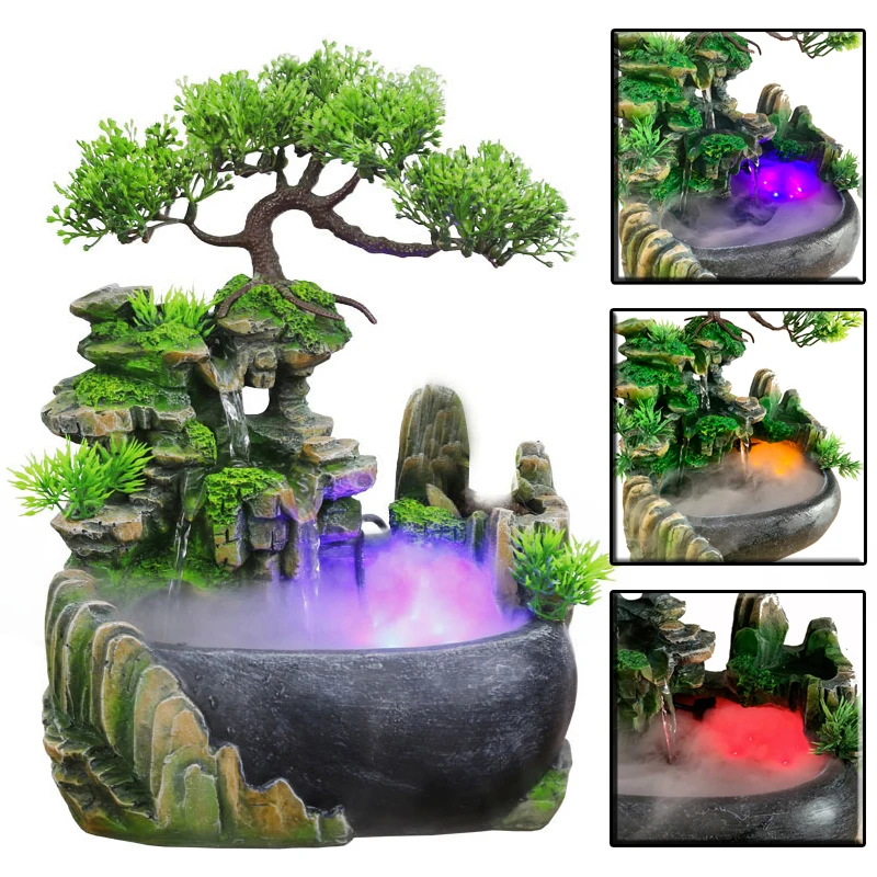 Resin Waterfall Indoor Desktop Fountain Rockery landscape decorative water fountain Home Decoration(Color Changing Led Atomizer)
Resin Waterfall Indoor Desktop Fountain Rockery landscape decorative water fountain Home Decoration(Color Changing Led Atomizer)