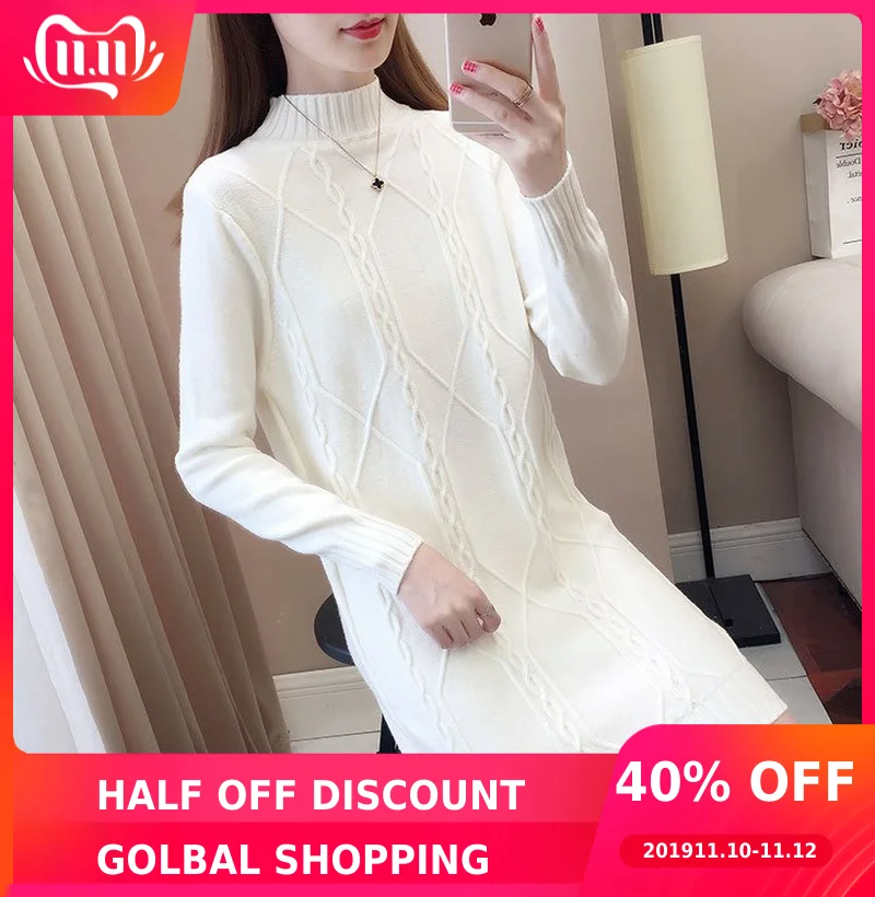 2019 autumn and winter high collar long sweater set in the long section of the sweater women take sueter largo mujer
2019 autumn and winter high collar long sweater set in the long section of the sweater women take sueter largo mujer