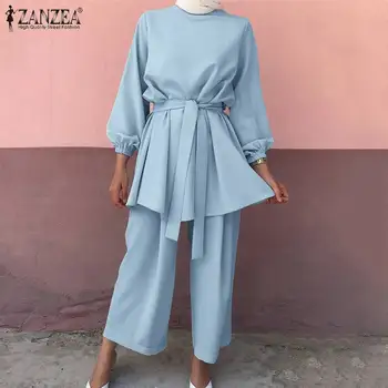 Abaya Turkey Muslim Clothing Women's Autumn Blouse Long Pants 2020 ZANZEA Long Sleeve Shirts Female Belted Shirts Plus Size 2PCS
Abaya Turkey Muslim Clothing Women's Autumn Blouse Long Pants 2020 ZANZEA Long Sleeve Shirts Female Belted Shirts Plus Size 2PCS