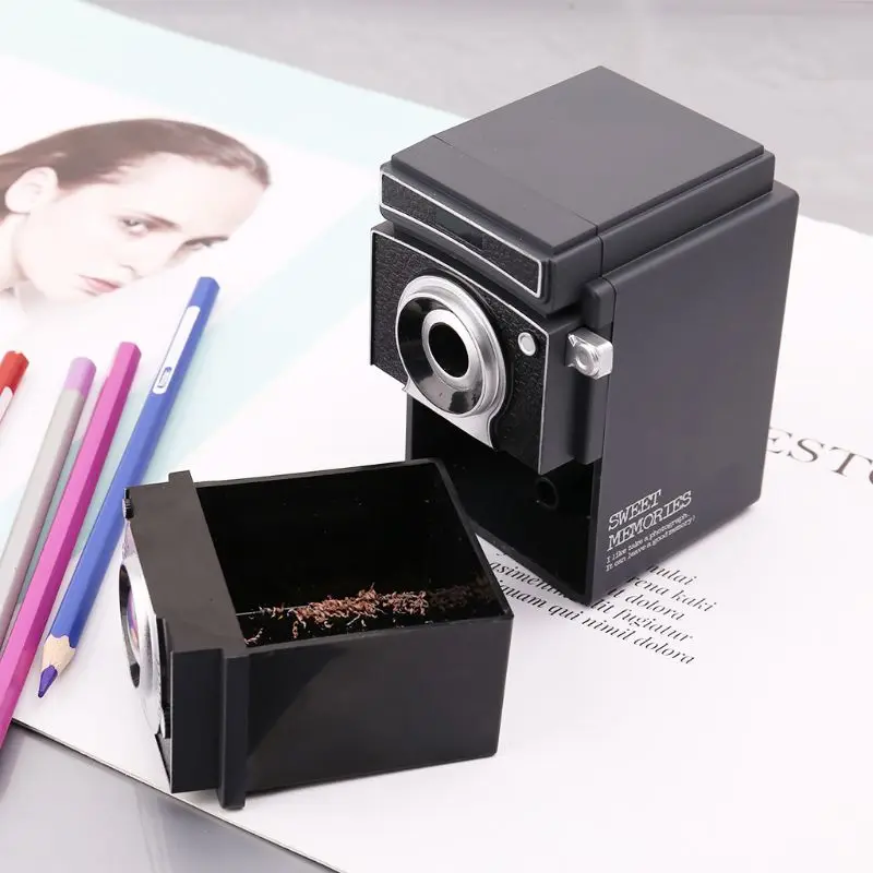 

Retro Vintage Camera Style Pencil Sharpener Mechanical Manual Hand Cranking Stationery Student Gift Dropshipping