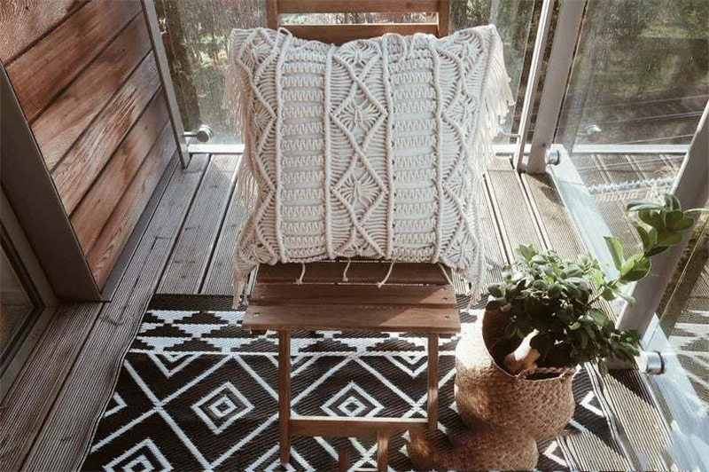 Macrame Geometric Cushion Cover - Boho Tassel Pillowcase 45x45cm 10 H8485c4a0578c4e1d85a9e502576dbd73Z