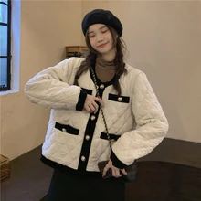 Autumn Winter Jacket Women Cotton Clothes Coat Korean Loose Splicing White Jacket Female Long Sleeve Top Parkas Mujer Chaqueta 
Autumn Winter Jacket Women Cotton Clothes Coat Korean Loose Splicing White Jacket Female Long Sleeve Top Parkas Mujer Chaqueta