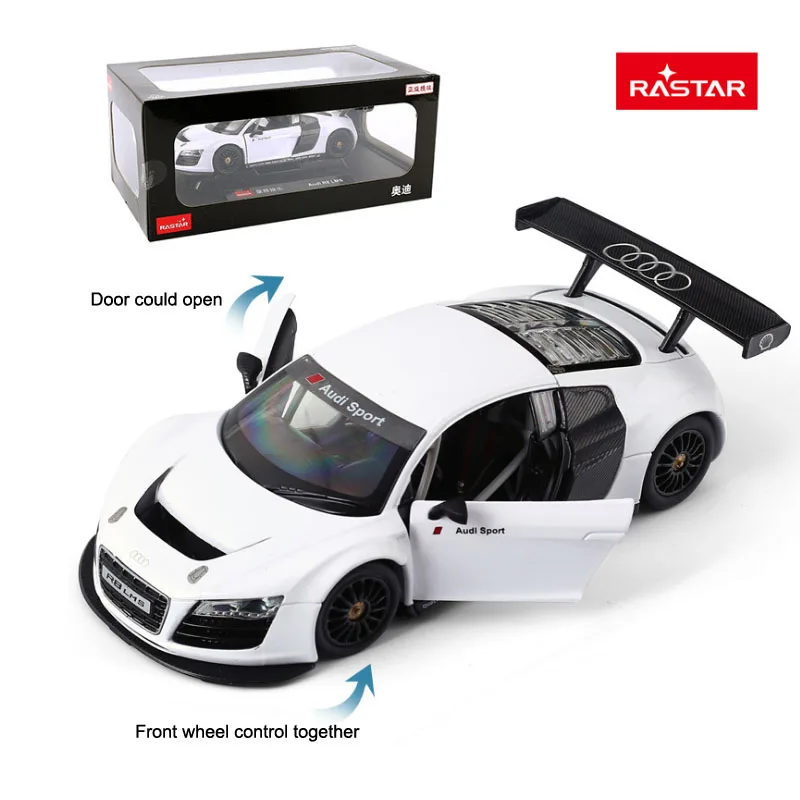 

1:24 Alloy Models Car Rastar Audi R8 LMS sports car models collection With 2 Open Die Cast Vehicles pull-back vehicle