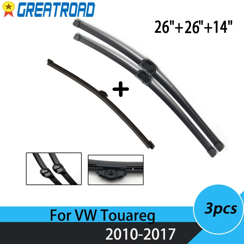 Wiper LHD RHD Front Wiper Blades For VW Touareg 2010- 2017 2016 2015 Windshield Windscreen Front Window 26"+26"+14"
Wiper LHD RHD Front Wiper Blades For VW Touareg 2010- 2017 2016 2015 Windshield Windscreen Front Window 26"+26"+14"