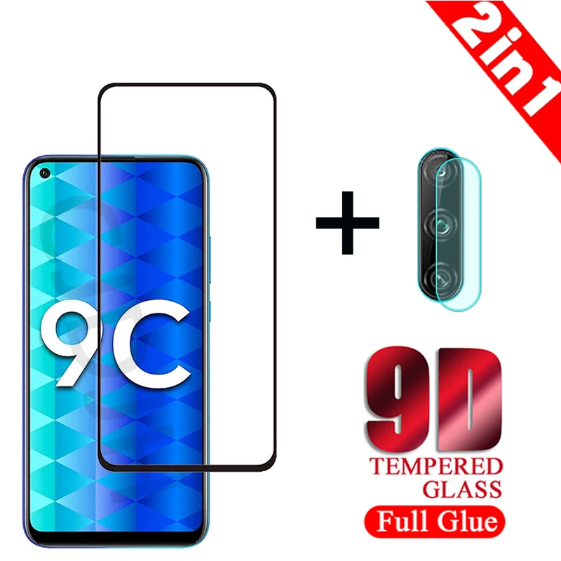 2 в 1 камера + закаленное стекло для Huawei honor 9c защита экрана взрывозащищенное на 9 c