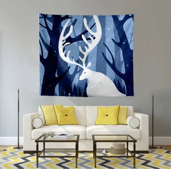 

Tapestry wall hanging wall decoration Nordic elk tapestry tablecloth home hanging picture wall hanging Printed wall tapestry