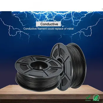 

ABS Conductive Filament 1kg for FDM 3D Printer with Spool 1.75mm 2.2 LBS 400m Roll Black Printing Material Consumable Filaments