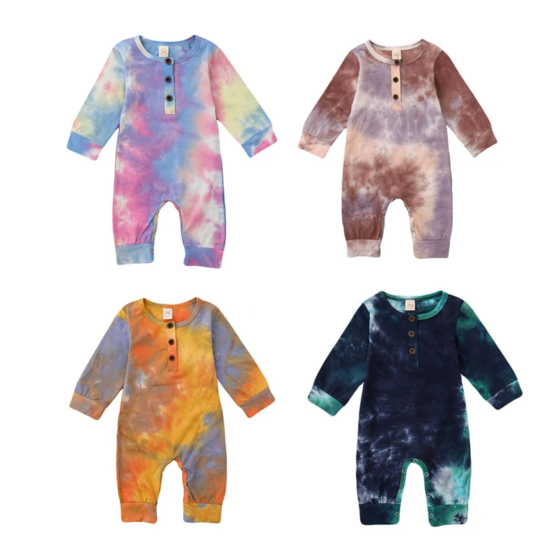 Spring Fall Baby Boy Girl Clothes Button Rompers Long Sleeve Tie Dye Print One Piece Jumpsuit Toddler Clothing for 0-18Months
Spring Fall Baby Boy Girl Clothes Button Rompers Long Sleeve Tie Dye Print One Piece Jumpsuit Toddler Clothing for 0-18Months