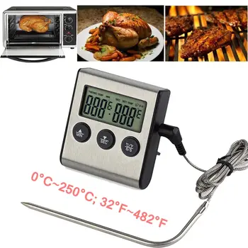 Digital LCD Display Timer Internal Food Probe Thermometer Easy for reading Kitchen Tool Plastic + Stainless Steel 7*1.7*6.5 cm
Digital LCD Display Timer Internal Food Probe Thermometer Easy for reading Kitchen Tool Plastic + Stainless Steel 7*1.7*6.5 cm