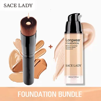 SACE LADY Liquid Foundation Make Up Set Oil Control Matte Coverage Concealer Cream 30ml Base maquiagem Makeup Brush Wholesale
SACE LADY Liquid Foundation Make Up Set Oil Control Matte Coverage Concealer Cream 30ml Base maquiagem Makeup Brush Wholesale