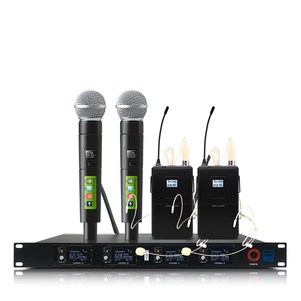 Orban4 channel UHF wireless microphone system, 2 handheld 2 head-mounted devices for stage churches for family gatherings
Orban4 channel UHF wireless microphone system, 2 handheld 2 head-mounted devices for stage churches for family gatherings