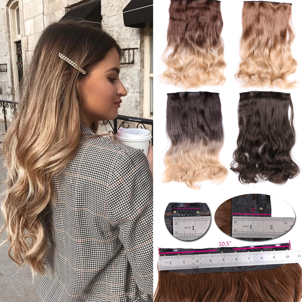 YunRong 18'' 5 Clips In Hair Extensions Synthetic HairPiece Wavy Ombre Color High Temperature Fiber Black For Women
YunRong 18'' 5 Clips In Hair Extensions Synthetic HairPiece Wavy Ombre Color High Temperature Fiber Black For Women