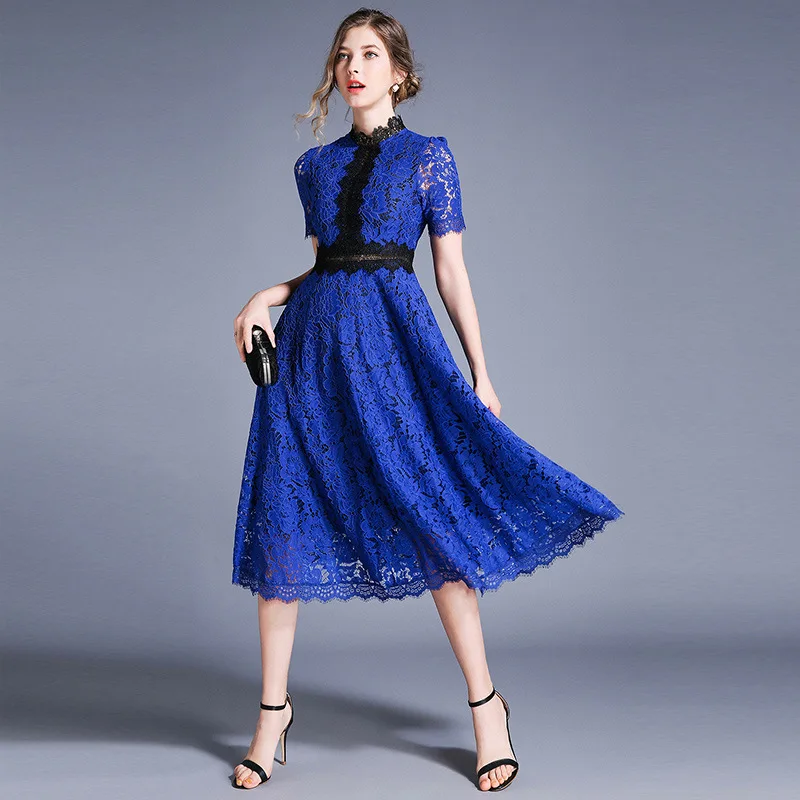 Summer New Style Ozhouzhan Elegant Debutante Waist Hugging Lace Joint Slim Fit Big Hemline Show Three-Color Dress Women's Mid-le
Summer New Style Ozhouzhan Elegant Debutante Waist Hugging Lace Joint Slim Fit Big Hemline Show Three-Color Dress Women's Mid-le