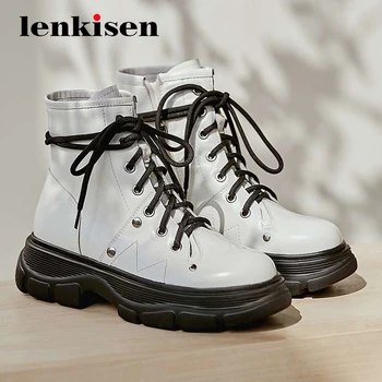 Lenkisen large size limited customization sheep leather cross-tied round toe thick high heel zipper energy lady ankle boots L8f2
Lenkisen large size limited customization sheep leather cross-tied round toe thick high heel zipper energy lady ankle boots L8f2