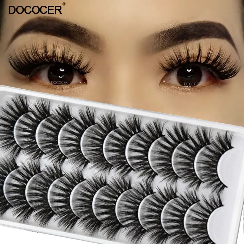 

NEW10 Pairs 8-25mm 3dMink Lashes Bulk Faux Thick Long Wispy Natural Mink Lashes Pack Short Wholesales Natural False Eyelashes