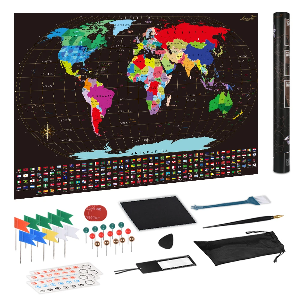 Large Size Scratch Off World Travel Map 82*59cm Wall Sticker Poster Vibrant Colors Detailed Journal Planner Gift for Travelers
Large Size Scratch Off World Travel Map 82*59cm Wall Sticker Poster Vibrant Colors Detailed Journal Planner Gift for Travelers