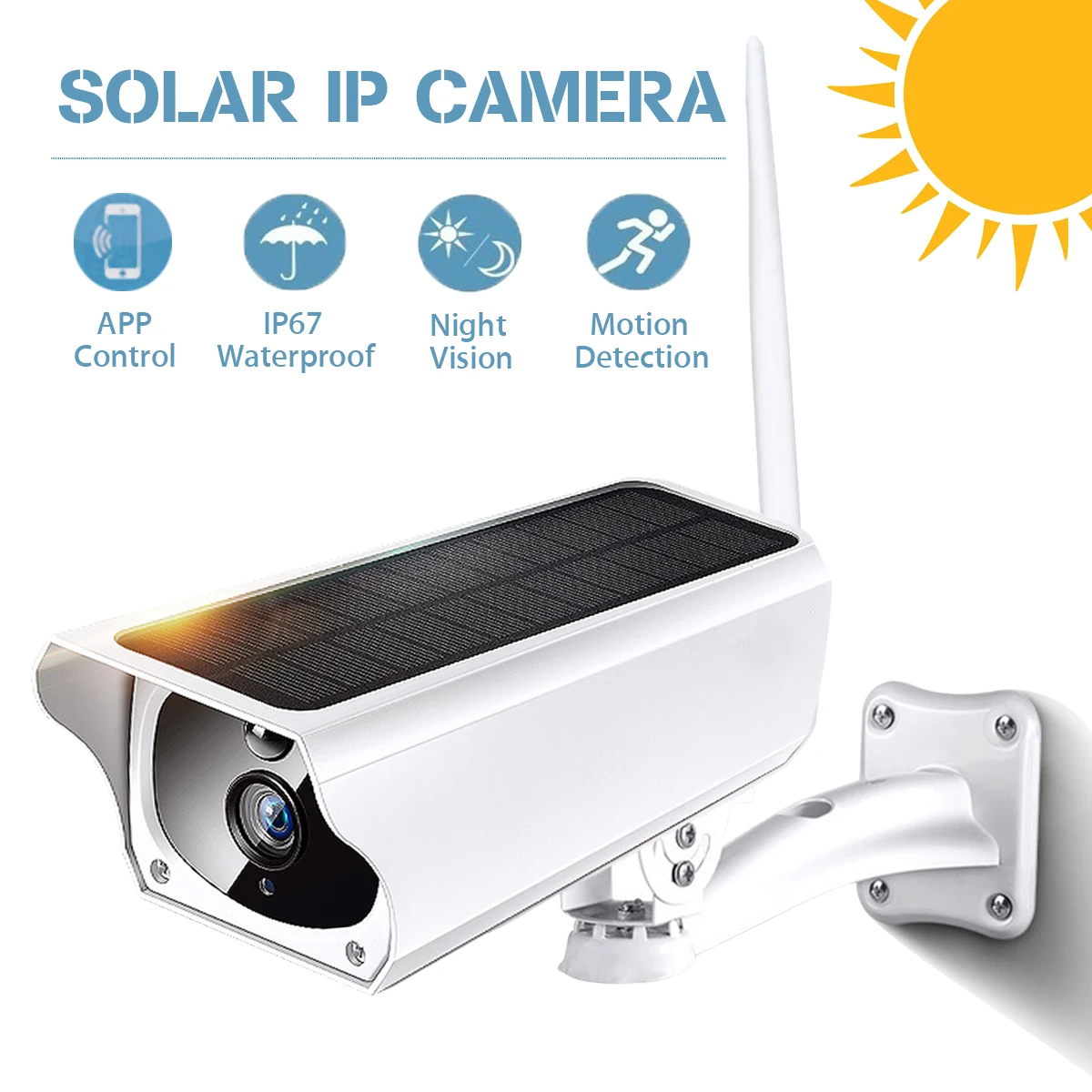 1080P Solar WiFi IP Camera Outdoor Battery Wireless Infrared Security PIR Motion Detection Surveillance CCTV Camera Home Monitor
1080P Solar WiFi IP Camera Outdoor Battery Wireless Infrared Security PIR Motion Detection Surveillance CCTV Camera Home Monitor
