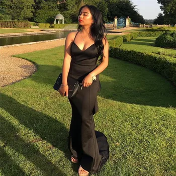 Exquisite Black Halter Long Prom Dresses Mermaid 2020 Sexy V Neck Sweep Train Vestido De Festa Evening Dress Party For Women 
Exquisite Black Halter Long Prom Dresses Mermaid 2020 Sexy V Neck Sweep Train Vestido De Festa Evening Dress Party For Women