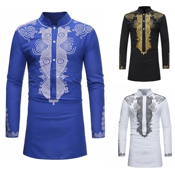 African Men Print Dashiki TShirt Abaya Dubai Long Sleeve Blouse Bazin Riche Clothing Traditional Noble Tops Saudi Arabia Clothes 
African Men Print Dashiki TShirt Abaya Dubai Long Sleeve Blouse Bazin Riche Clothing Traditional Noble Tops Saudi Arabia Clothes
