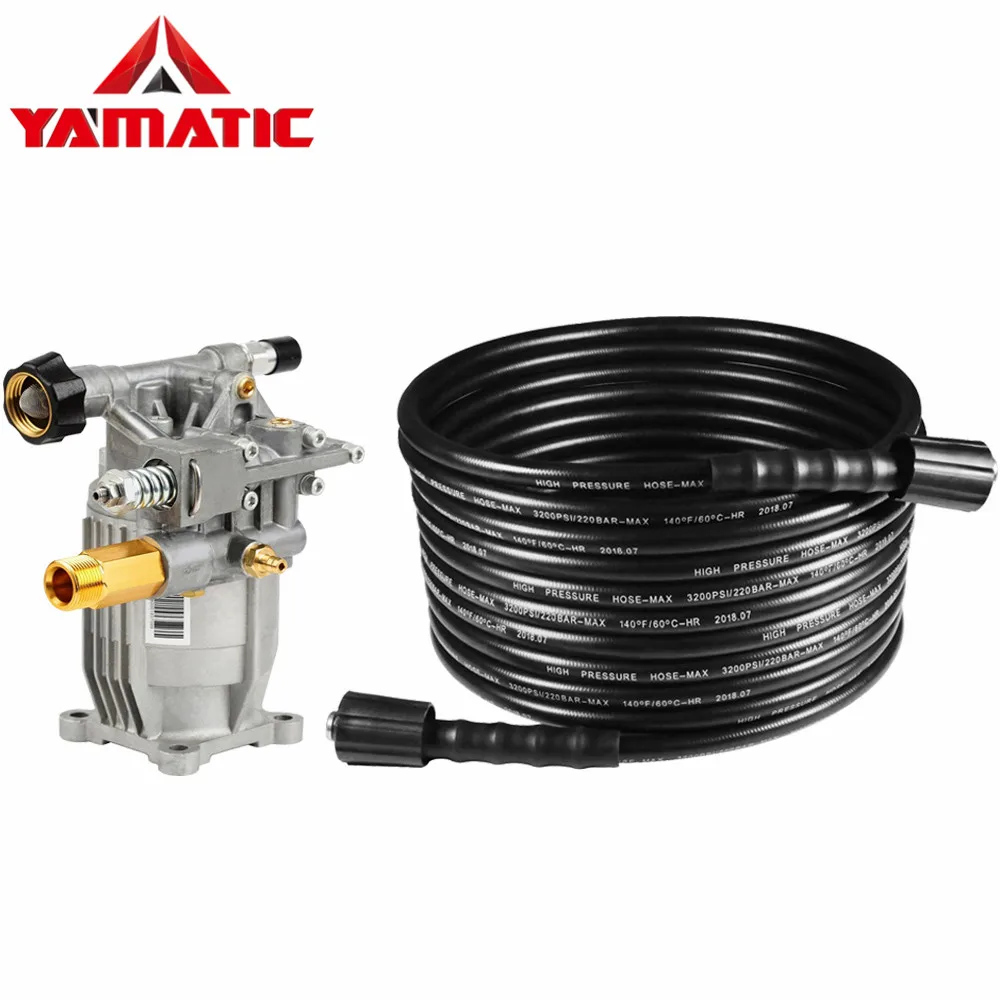 YAMATIC 3200 PSI 25 FT Pressure Washer Hose With 2900 PSI 2.3 GPM 3/4" Horizontal Shaft Pressure Washer Pump Set
YAMATIC 3200 PSI 25 FT Pressure Washer Hose With 2900 PSI 2.3 GPM 3/4" Horizontal Shaft Pressure Washer Pump Set