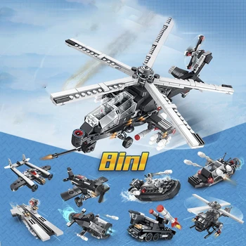 8 in 1 Police Armed Plane Bomber Building Blocks Model Military Series Compatible with Figures Bricks Set Educational Child
8 in 1 Police Armed Plane Bomber Building Blocks Model Military Series Compatible with Figures Bricks Set Educational Child