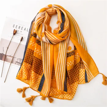 Korean style silk scarf women summer cotton and hemp handle scarf 2020 ginger yellow dot twill thin shawl sun shawl beach towel
Korean style silk scarf women summer cotton and hemp handle scarf 2020 ginger yellow dot twill thin shawl sun shawl beach towel