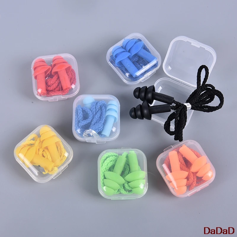 

1pieces box-packed comfort earplugs noise reduction silicone Soft Ear Plugs PVC rope Earplugs Protective for Swimming for sleep