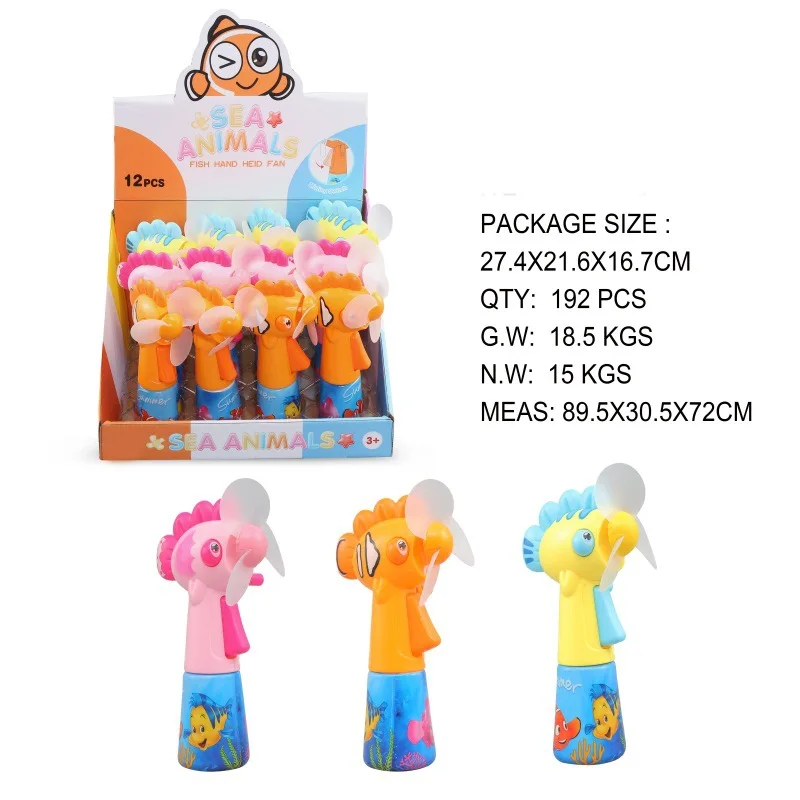 Hand Pressure Fan Cartoon Fish Hand-cranking Fan-Spray Handheld Fan CHILDREN'S Toy Manual Fan
Hand Pressure Fan Cartoon Fish Hand-cranking Fan-Spray Handheld Fan CHILDREN'S Toy Manual Fan